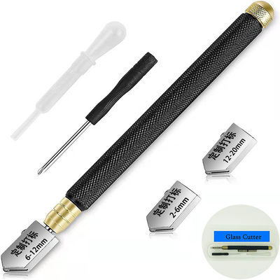 2mm 유리 절단 도구와 오일 컨테이너 손잡이 손잡이 및 145mm 블랙 스틸 손잡이