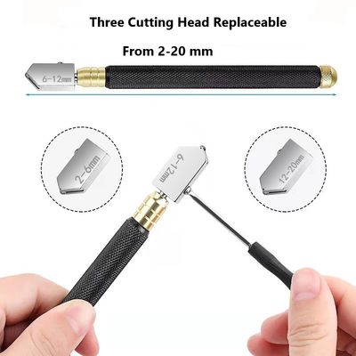 2mm 유리 절단 도구와 오일 컨테이너 손잡이 손잡이 및 145mm 블랙 스틸 손잡이